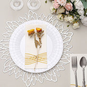 10 pcs Clear Round Dessert Plates with Basketweave - Disposable Tableware