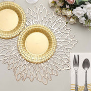 10 pcs Clear Round Dessert Plates with Basketweave - Disposable Tableware