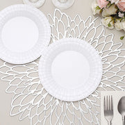 10 pcs Clear Round Dessert Plates with Basketweave - Disposable Tableware