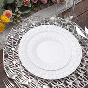 10 pcs Clear Round Dessert Plates with Basketweave - Disposable Tableware PLST_PLA0031_WHT