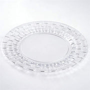 10 pcs Clear Round Dessert Plates with Basketweave - Disposable Tableware