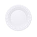 10 pcs Clear Round Dessert Plates with Basketweave - Disposable Tableware PLST_PLA0033_WHT
