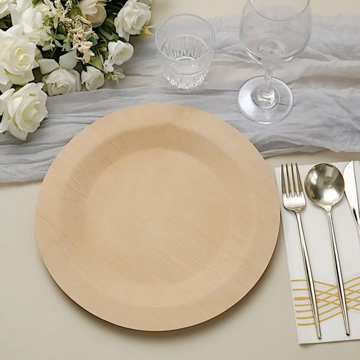 10 pcs Natural Bamboo Sustainable Round Plates - Disposable Tableware BIRC_B004