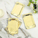 10 pcs Rectangle Paper Serving Trays with Scalloped Design Gold