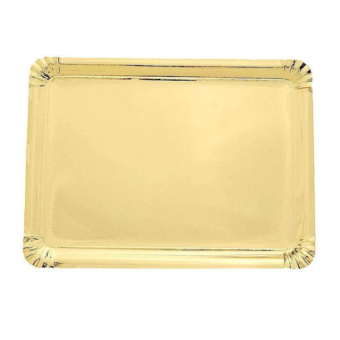 10 pcs Rectangle Paper Serving Trays with Scalloped Design Gold DSP_PPTR_REC004_15_GOLD