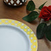 10 pcs Round Salad Plates with Checkered Trim - Disposable Tableware