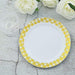 10 pcs Round Salad Plates with Checkered Trim - Disposable Tableware
