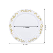 10 pcs Round Salad Plates with Trim Disposable Tableware