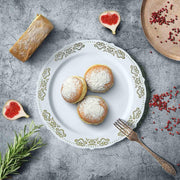 10 pcs Round Salad Plates with Trim Disposable Tableware