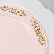 10 pcs Round Salad Plates with Trim Disposable Tableware