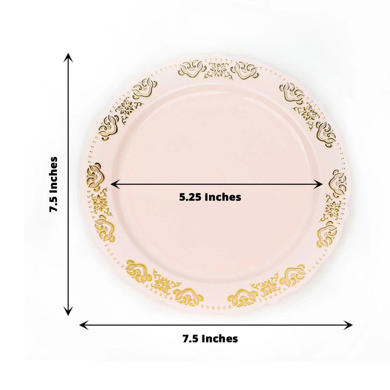 10 pcs Round Salad Plates with Trim Disposable Tableware