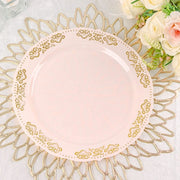 10 pcs Round Salad Plates with Trim Disposable Tableware