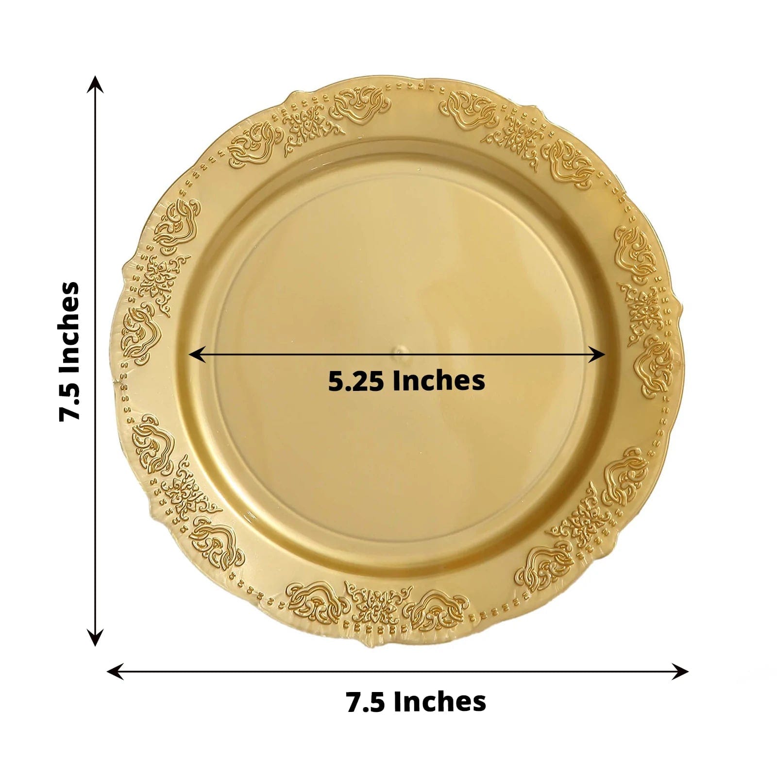 10 pcs Round Salad Plates with Trim Disposable Tableware