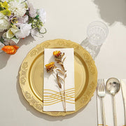 10 pcs Round Salad Plates with Trim Disposable Tableware