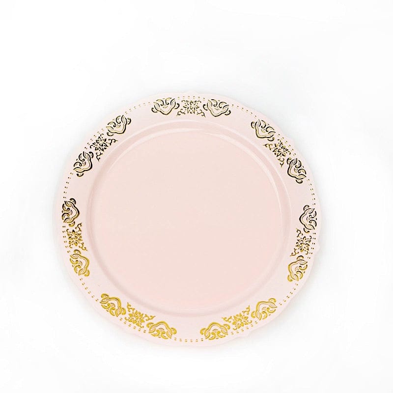 10 pcs Round Salad Plates with Trim Disposable Tableware DSP_PLR0004_7_046GD