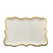 10 Rectangle 14" Paper Serving Trays with Scroll Design and Gold Rim DSP_PPTR_REC005_14_WHGD