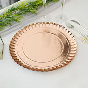 10 Round 13" Charger Plates Paper Serving Trays with Scalloped Rim Design
