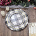 10 Round 13" Checkered Disposable Paper Charger Plates with Textured Rim