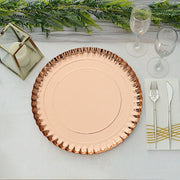 10 Round 13" Disposable Charger Plates Paper Serving Trays with Scalloped Rim Design