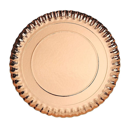 10 Round 13" Disposable Charger Plates Paper Serving Trays with Scalloped Rim Design DSP_PPTR_RND001_13_RG
