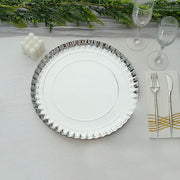 10 Round 13" Paper Serving Trays with Scalloped Rim Design