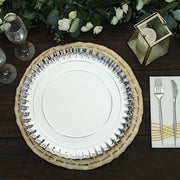 10 Round 13" Paper Serving Trays with Scalloped Rim Design