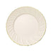 10 Round Ivory Plastic Salad Dinner Plates with Gold Swirl Design Rim - Disposable Tableware DSP_PLR0021_10_IVGD
