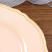 10 Round Plastic Dinner Plates with Gold Scalloped Rim - Disposable Tableware