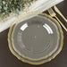 10 Round Plastic Dinner Plates with Gold Scalloped Rim - Disposable Tableware DSP_PLR0022_9_CLGD