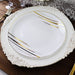 10 Round Plastic Salad and Dinner Plates with Metallic Prints - Disposable Tableware