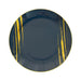 10 Round Plastic Salad and Dinner Plates with Metallic Prints - Disposable Tableware DSP_PLR0019_10_NVGD
