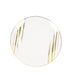 10 Round Plastic Salad and Dinner Plates with Metallic Prints - Disposable Tableware DSP_PLR0019_10_WHGD