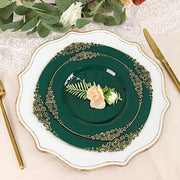10 Round Plastic Salad Dinner Plates with Embossed Baroque Rim - Disposable Tableware