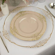 10 Round Plastic Salad Dinner Plates with Embossed Baroque Rim - Disposable Tableware