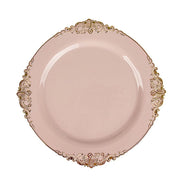 10 Round Plastic Salad Dinner Plates with Embossed Baroque Rim - Disposable Tableware DSP_PLR1310_10_046GD