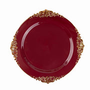 10 Round Plastic Salad Dinner Plates with Embossed Baroque Rim - Disposable Tableware DSP_PLR1310_10_BGGD