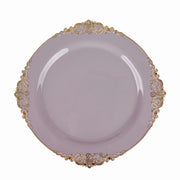 10 Round Plastic Salad Dinner Plates with Embossed Baroque Rim - Disposable Tableware DSP_PLR1310_10_LVGD