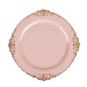 10 Round Plastic Salad Dinner Plates with Embossed Baroque Rim - Disposable Tableware DSP_PLR1310_7_046GD-1
