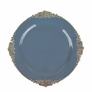 10 Round Plastic Salad Dinner Plates with Embossed Baroque Rim - Disposable Tableware DSP_PLR1310_7_086GD