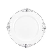 10 Round Plastic Salad Dinner Plates with Embossed Baroque Rim - Disposable Tableware DSP_PLR1310_7_WHSV