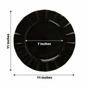 10 Round Plastic Salad Dinner Plates with Gold Wavy Rim - Disposable Tableware