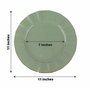 10 Round Plastic Salad Dinner Plates with Gold Wavy Rim - Disposable Tableware