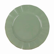 10 Round Plastic Salad Dinner Plates with Gold Wavy Rim - Disposable Tableware DSP_PLR0016_11_087GD