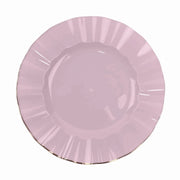 10 Round Plastic Salad Dinner Plates with Gold Wavy Rim - Disposable Tableware DSP_PLR0016_11_LVGD