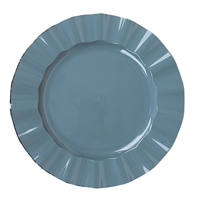 10 Round Plastic Salad Dinner Plates with Gold Wavy Rim - Disposable Tableware DSP_PLR0016_11_SBGD