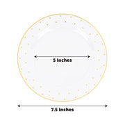 10 Round Plastic Salad Plates with Dotted Rim - Disposable Tableware