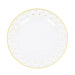 10 Round Plastic Salad Plates with Dotted Rim - Disposable Tableware DSP_PLR0013_10_CLGD