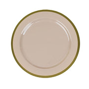 10 Round Plastic Salad Plates with Gold Rim - Disposable Tableware DSP_PLR0012_10_TPGD