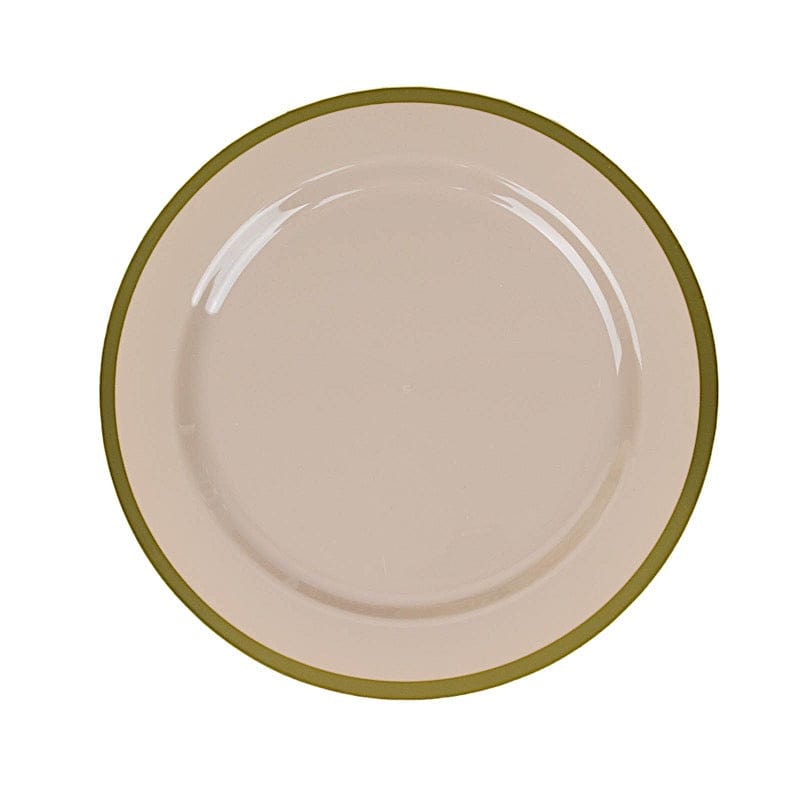 10 Round Plastic Salad Plates with Gold Rim - Disposable Tableware DSP_PLR0012_10_TPGD