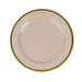 10 Round Plastic Salad Plates with Gold Rim - Disposable Tableware DSP_PLR0012_10_TPGD